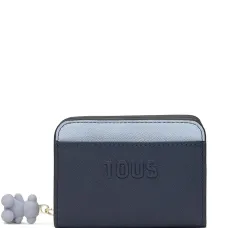 Средний кошелек Doble Audree с тиснением и брелоком в виде медвежонка