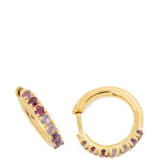 Серьги-кольца с инкрустацией камнями