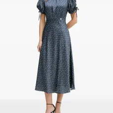 Платье миди в горошек