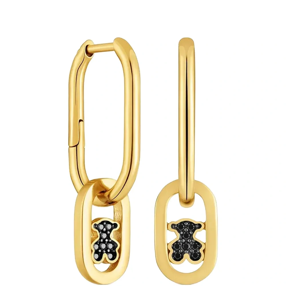 Серьги с украшением в виде медведя