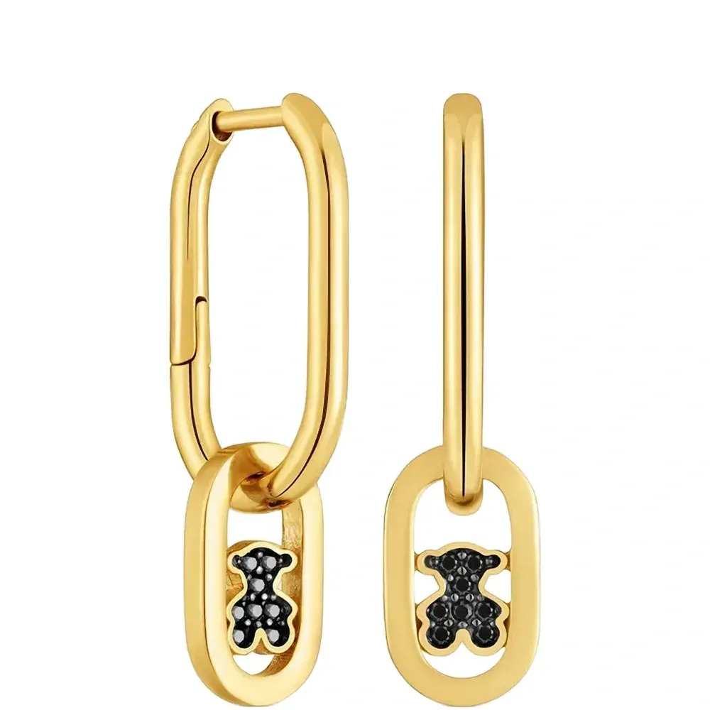 Серьги с украшением в виде медведя