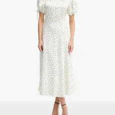 Платье в горошек с пышными рукавами