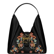 Плечевая сумка с цветочным узором и змеей Плечевая сумка с цветочным узором и змеей