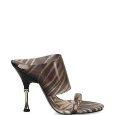 Босоножки с принтом под зебру