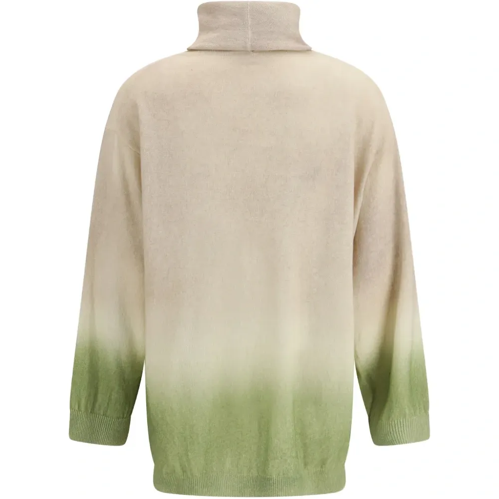 Градиентный свитер с воротником-гольф