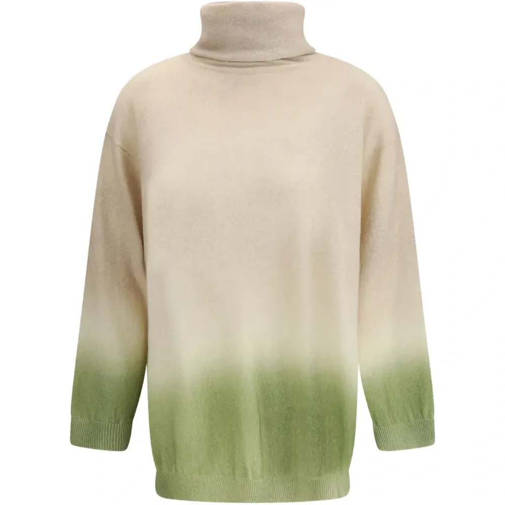 Градиентный свитер с воротником-гольф