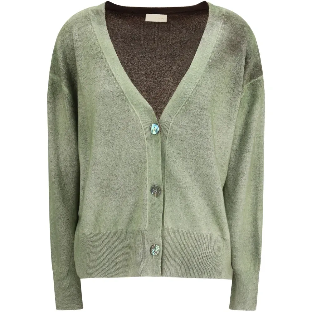 Кардиган с градиентом и пуговицами