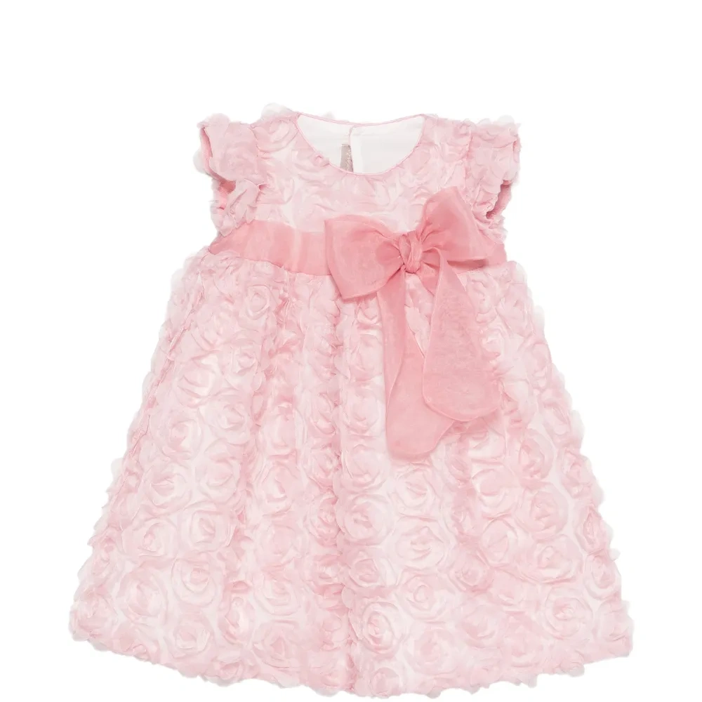 Платье с вышивкой и бантом