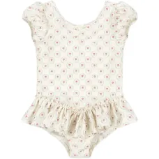 Купальник с цветочным принтом и оборками