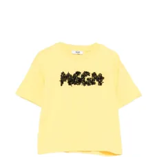 Футболка с логотипом из пайеток