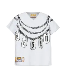 Футболка с V-образным вырезом и принтом в виде цепей