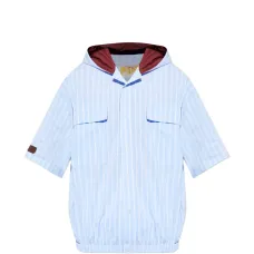 Полосатая рубашка с капюшоном