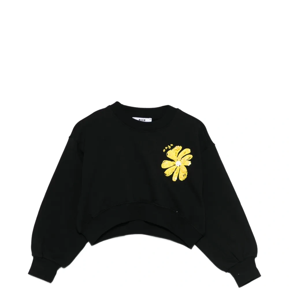 Свитшот с цветами из пайеток