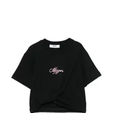 Футболка с логотипом, украшенным бисером