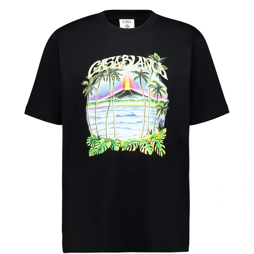 Футболка с принтом "Вулкан"