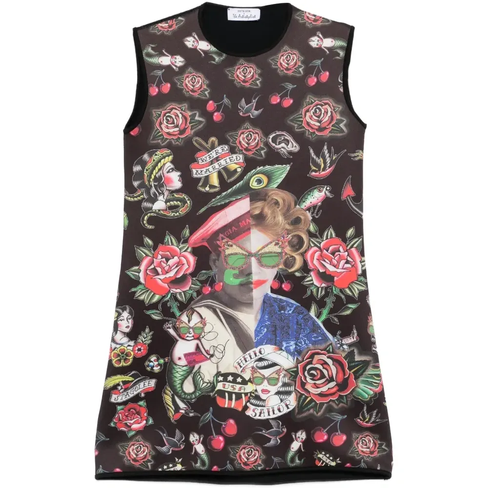 Платье мини с принтом