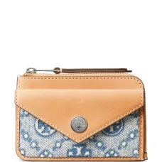 Джинсовый кардхолдер на молнии с монограммой T