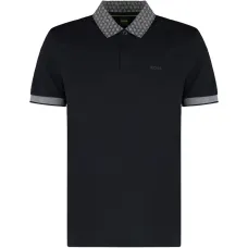 Поло с узорчатым воротником