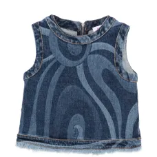 Топ с принтом и бахромой