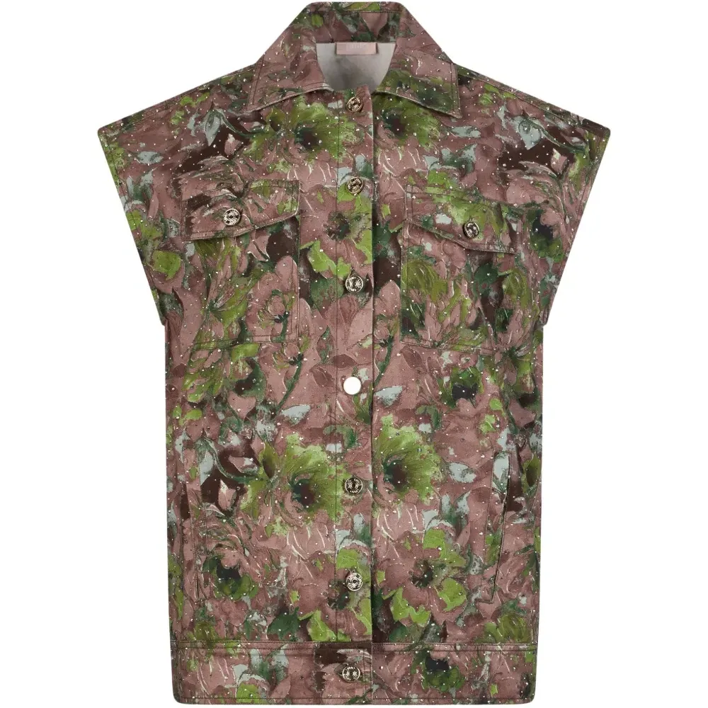 Жилет с принтом и нагрудным карманом