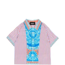 Рубашка из хлопкового поплина с принтом в полоску Рубашка из хлопкового поплина с принтом в полоску