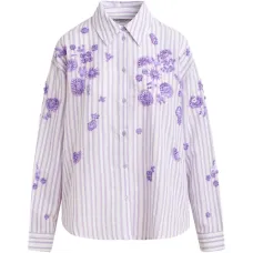 Рубашка в полоску с цветочной аппликацией