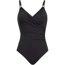 Слитный купальник с V-образным вырезом и логотипом