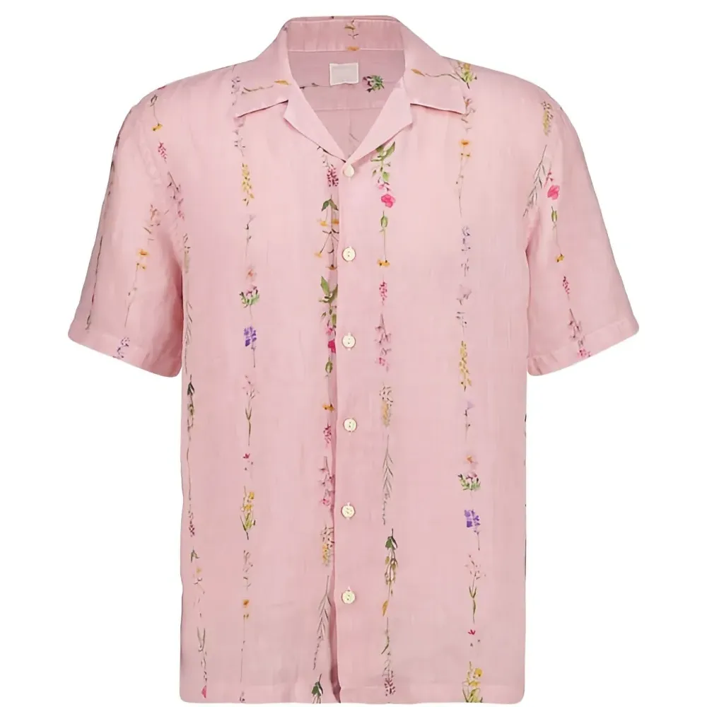 Льняная рубашка свободного кроя "Bouquet"