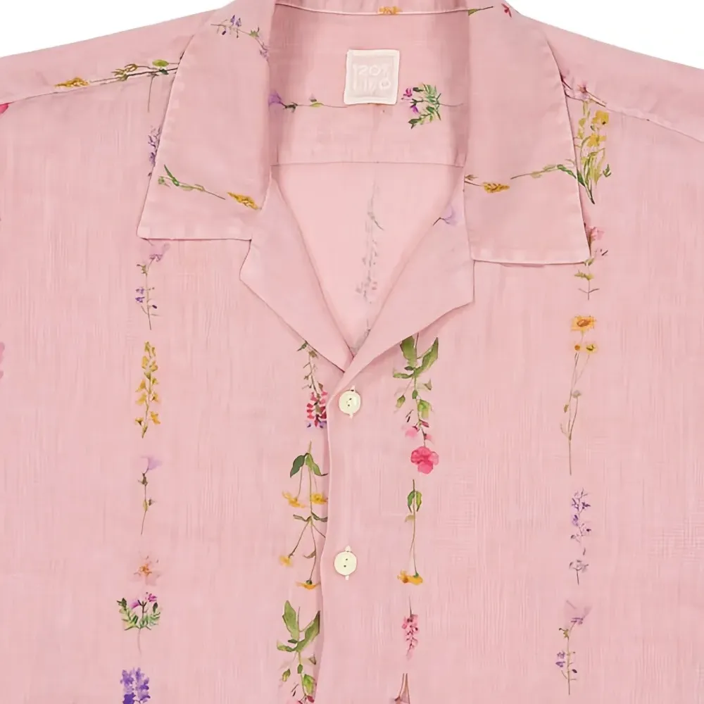 Льняная рубашка свободного кроя "Bouquet"