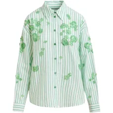 Рубашка в полоску с цветочным принтом