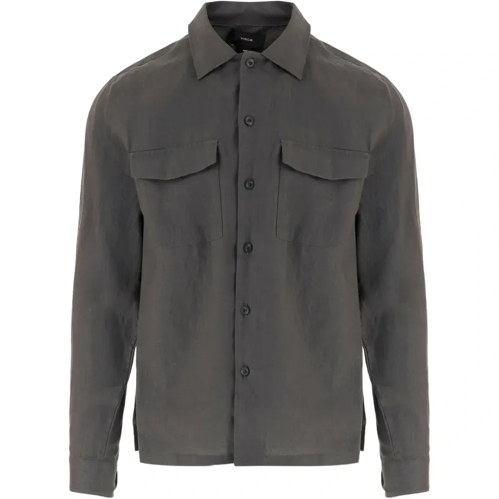 Рубашка с карманом из льна