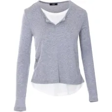 Топ с контрастными длинными рукавами