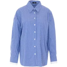 Рубашка в полоску с воротником-поло