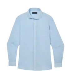 Льняная рубашка с отложным воротником