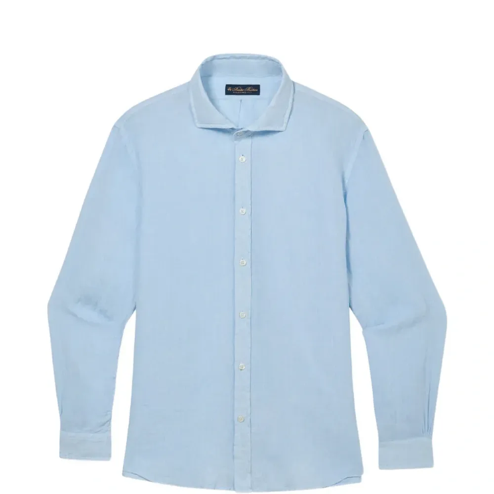 Льняная рубашка с отложным воротником