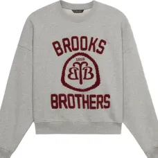 Свитшот с вышитым логотипом и круглым вырезом