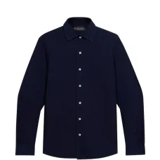 Рубашка из ткани «сирсакер» с открытым воротником