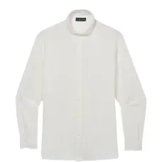 Рубашка из льна с отложным воротником