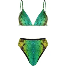 Комплект бикини с завышенной талией и змеиным принтом