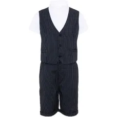 Костюм из формальных брюк в полоску