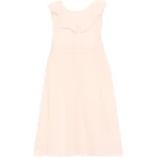 Платье с вышивкой и оборками