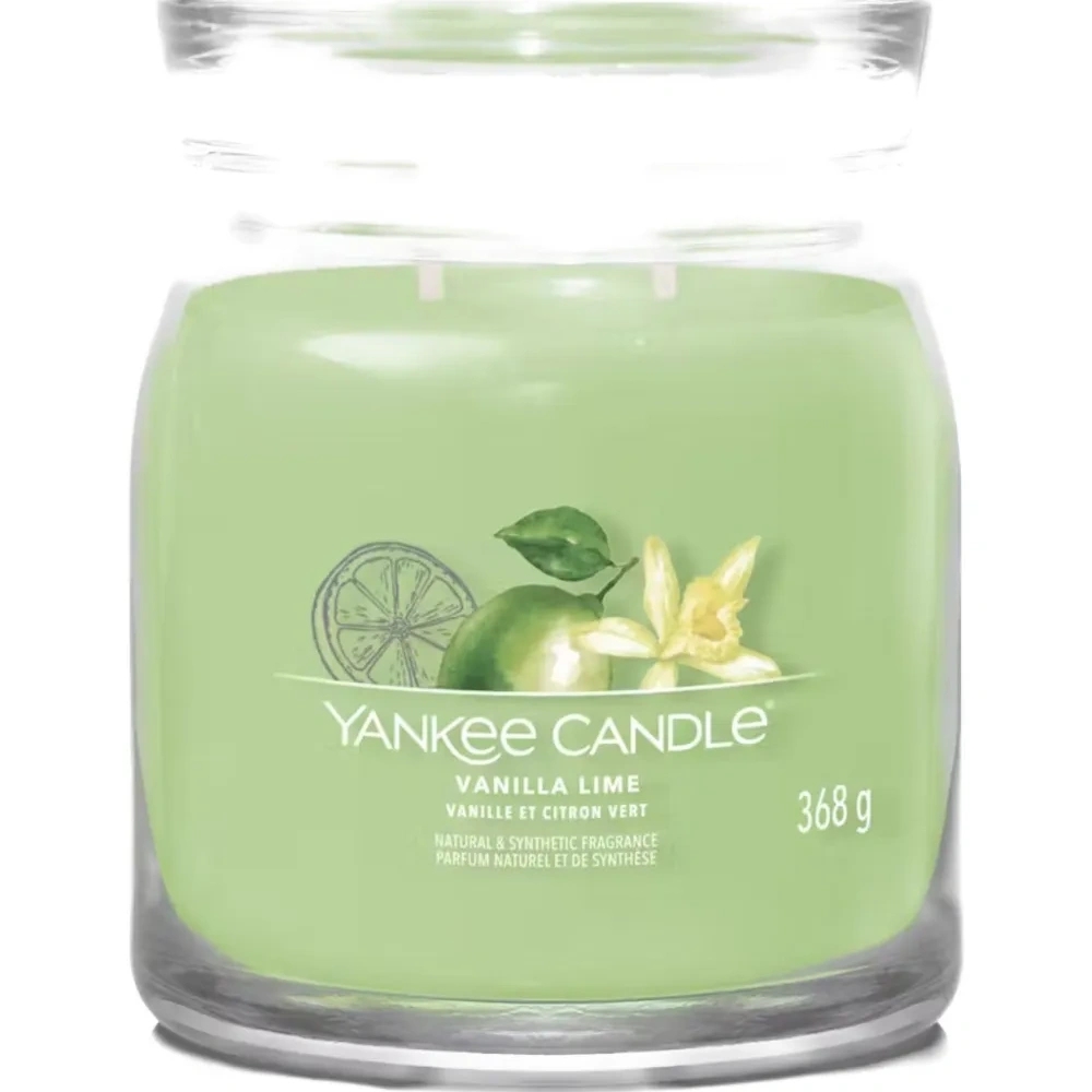 Свеча среднего размера с ароматом ваниль-лайм