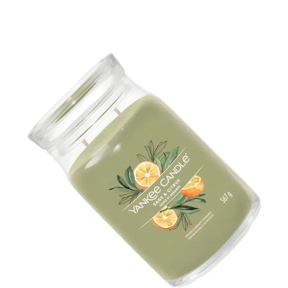 Большая свеча с шалфеем и цитрусом