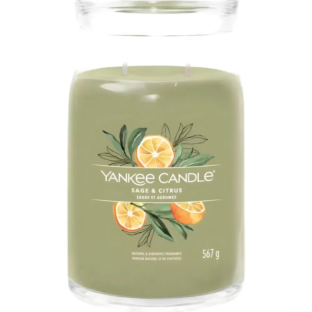 Большая свеча с шалфеем и цитрусом