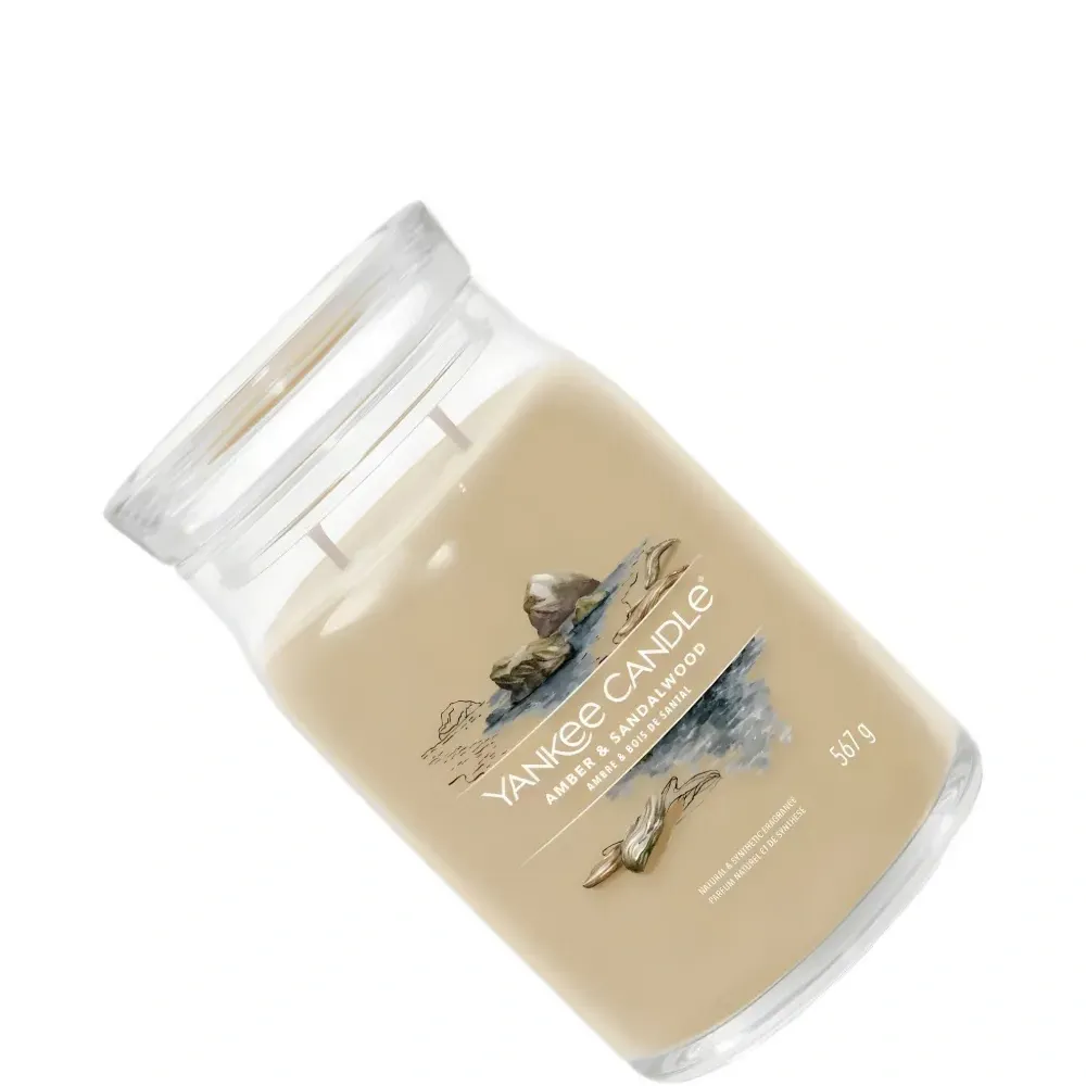 Большая свеча с янтарём и сандалом