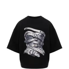 Футболка с принтом «ремни»