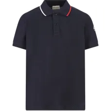 Хлопковое поло с отделкой в триколоре