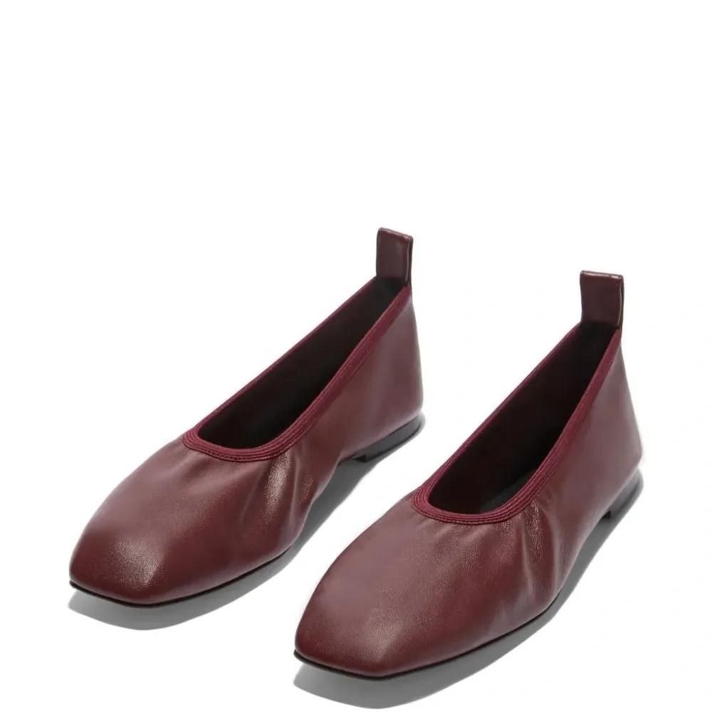 Балетки Nomi с квадратным мысом и присборенной отделкой