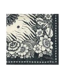 Шарф с зебровым и цветочным принтом