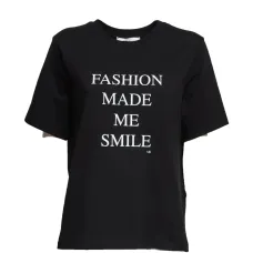 Хлопковая футболка с надписью "Fashion Made Me Smile"